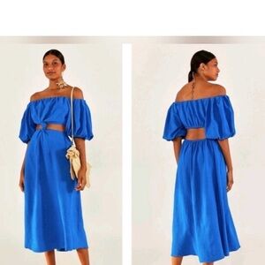 Farm Rio NWT Blue Knot Midi Dress XS